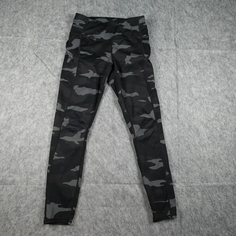 Athleta Leggings Women Extra Small Black Camo Contender 7/8 Powerlift Workout